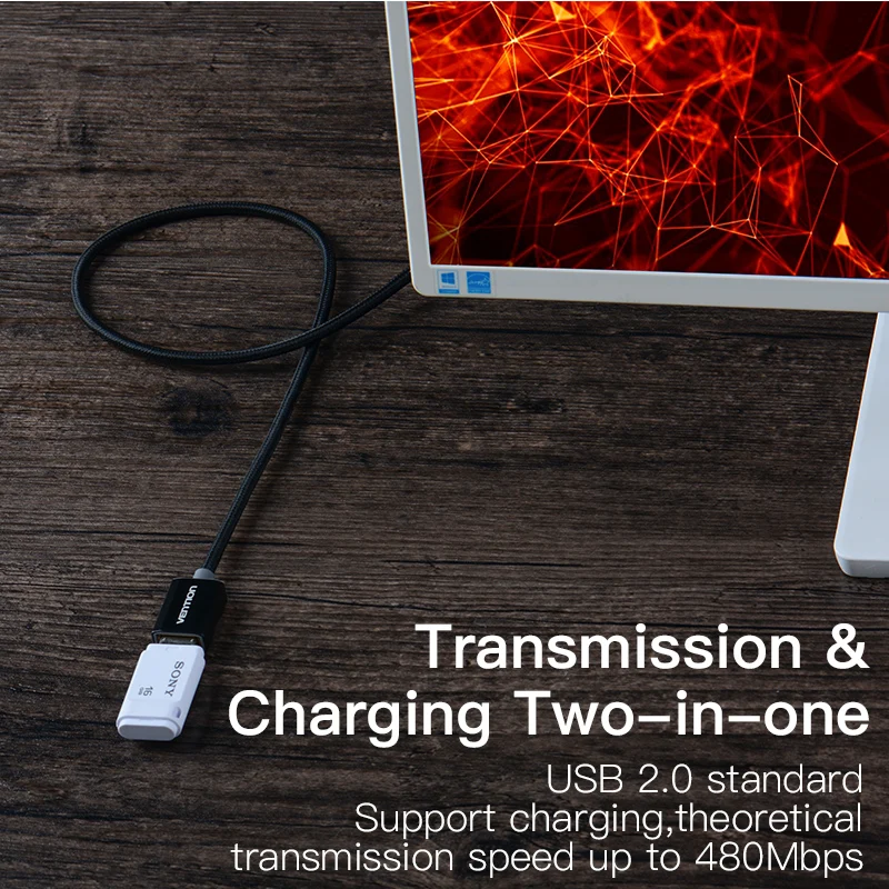 USB Удлинительный кабель Vention штекер гнездо высокоскоростной удлинитель для ПК