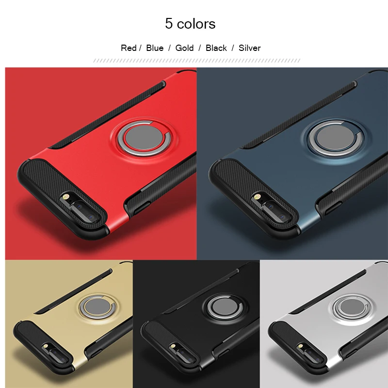 Защитный чехол-подставка criar House для iPhone X 8 7 Plus 6 6s SE 5 5S с металлическим кольцом
