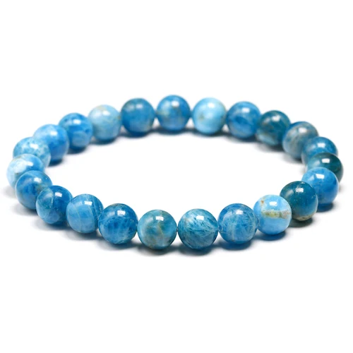 Beads 8mm Натуральный Океан Синий Апатит с камнем 6 мм 8 мм 10 мм бусины браслет для женщин и мужчин ювелирные изделия для медитации круглый самоцвет бисерные браслеты подарок - Цвет камня: Beads 8mm