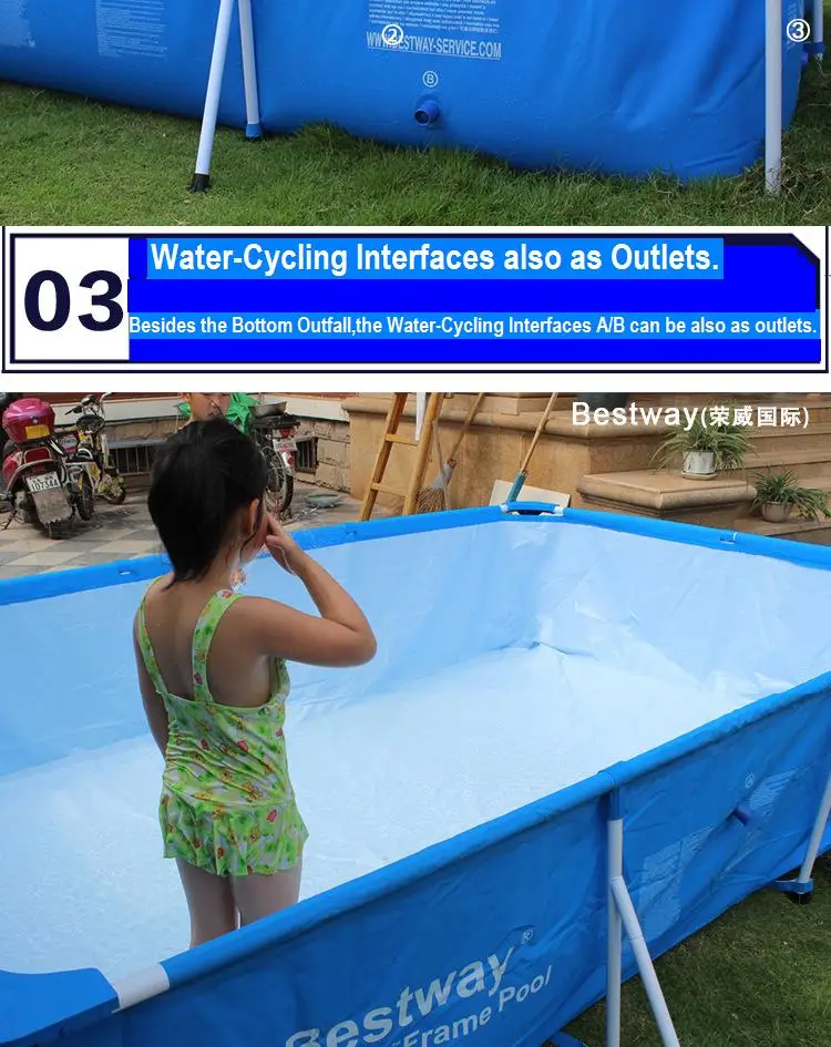 56403 Bestway 259*170*61 см большой складной брезент поддержка прямоугольный