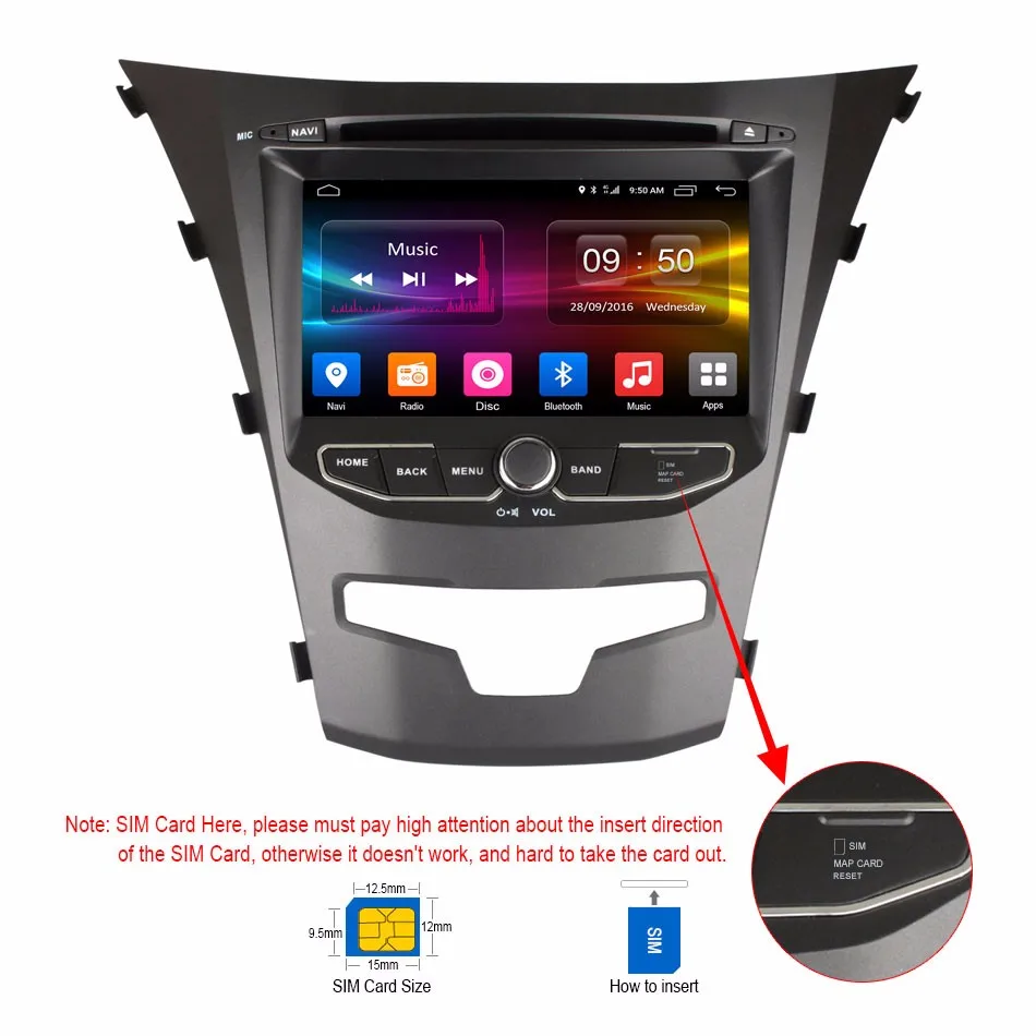 Автомобильный dvd-плеер для SsangYong Ssang Yong Actyon Korando Octa Core 2 Гб ОЗУ Android 6,0 gps Радио Навигация