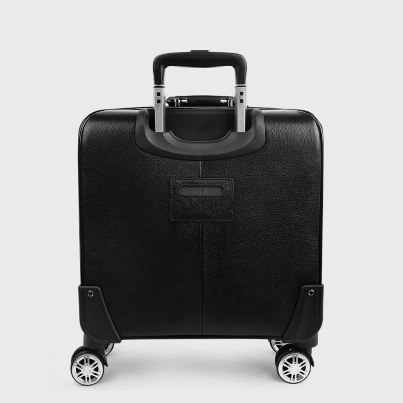 Обувь черного цвета из натуральной кожи ручной клади чемодан на колесиках