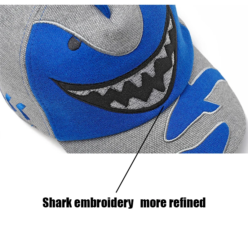 С изображением акулы из мультфильма Бейсбол Кепки Детская осенняя и зимняя шапка