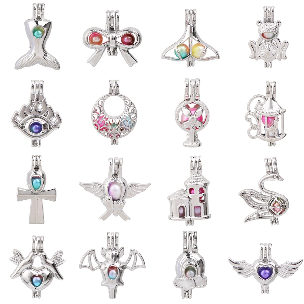 1 шт. смешанный хвост бант лягушка Висячие клетка с крестиком жемчужная