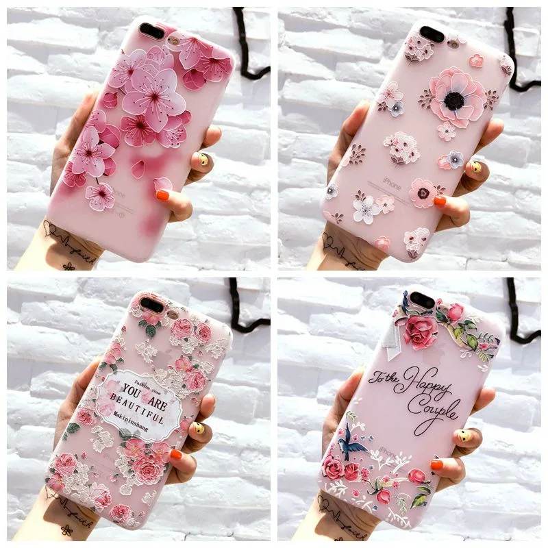 Kerzzil Flower Silicon Phone Case For iPhone X XS Max XR Rose Floral Cases 8 7 6 6S Plus 5 SE Soft TPU Cover Back |
