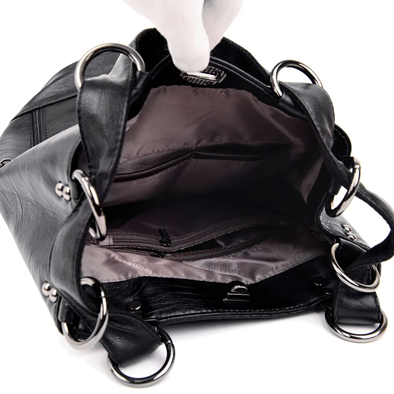 Женский рюкзак mochila feminina повседневный многофункциональный женский кожаный
