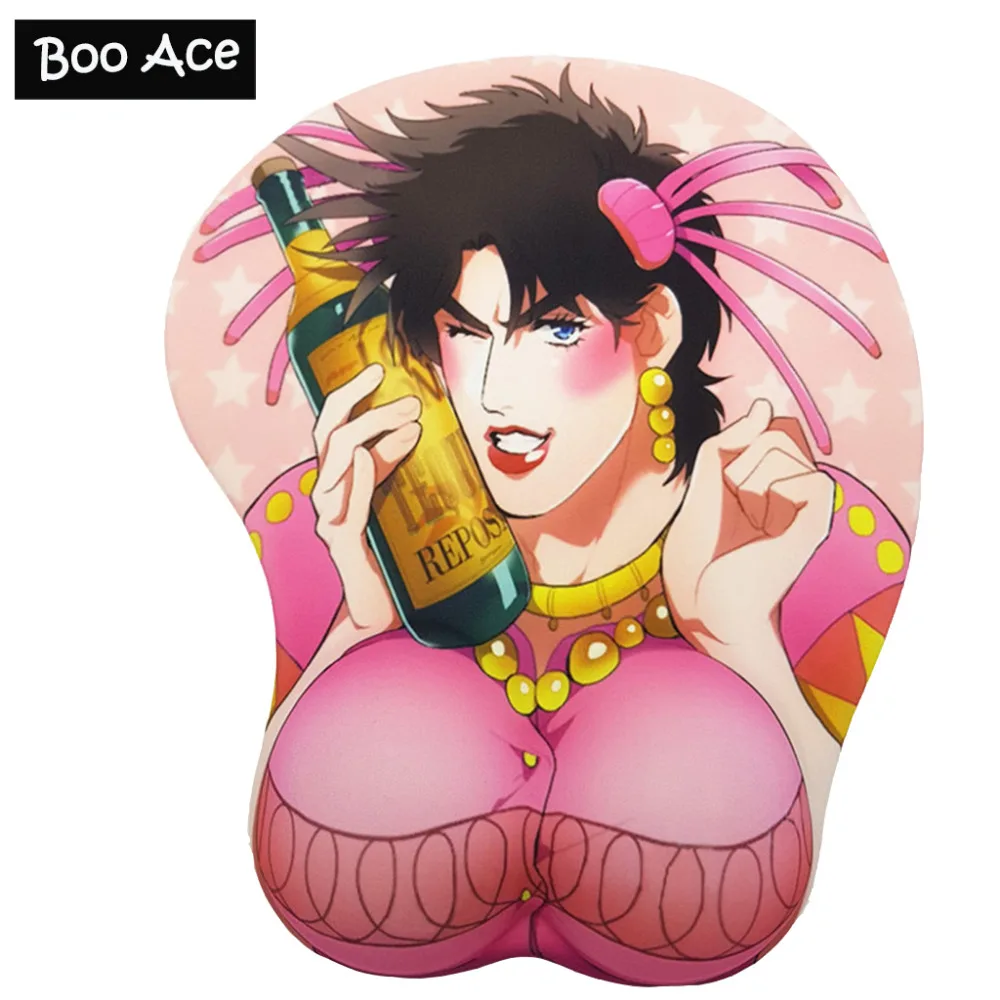 JOJO'S Необычные Приключения аниме 3D коврик для мыши Мягкая грудь с подставкой для запястья силиконовый гель заполнен