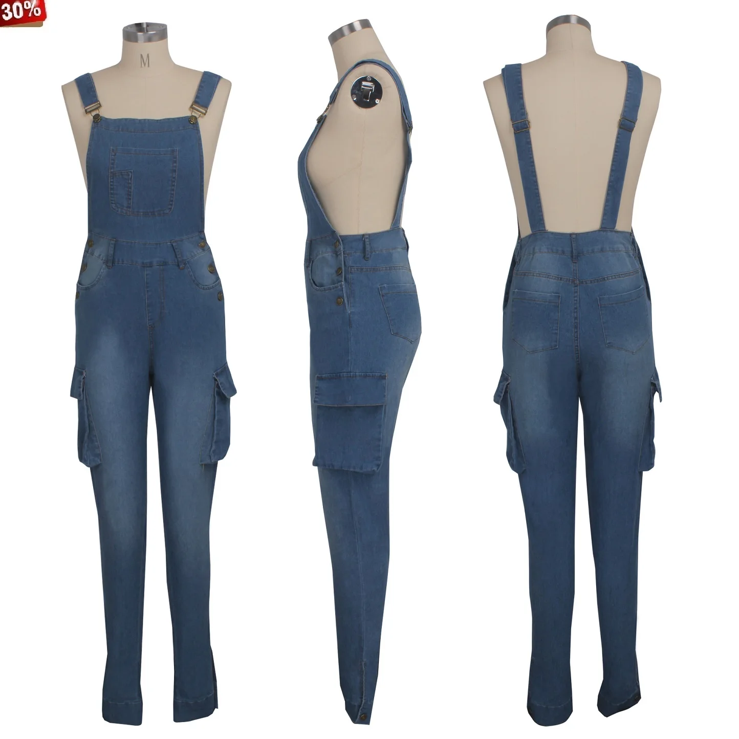 Женский джинсовый комбинезон Jump Suit 2019 летний модный женские Комбинезоны плюс