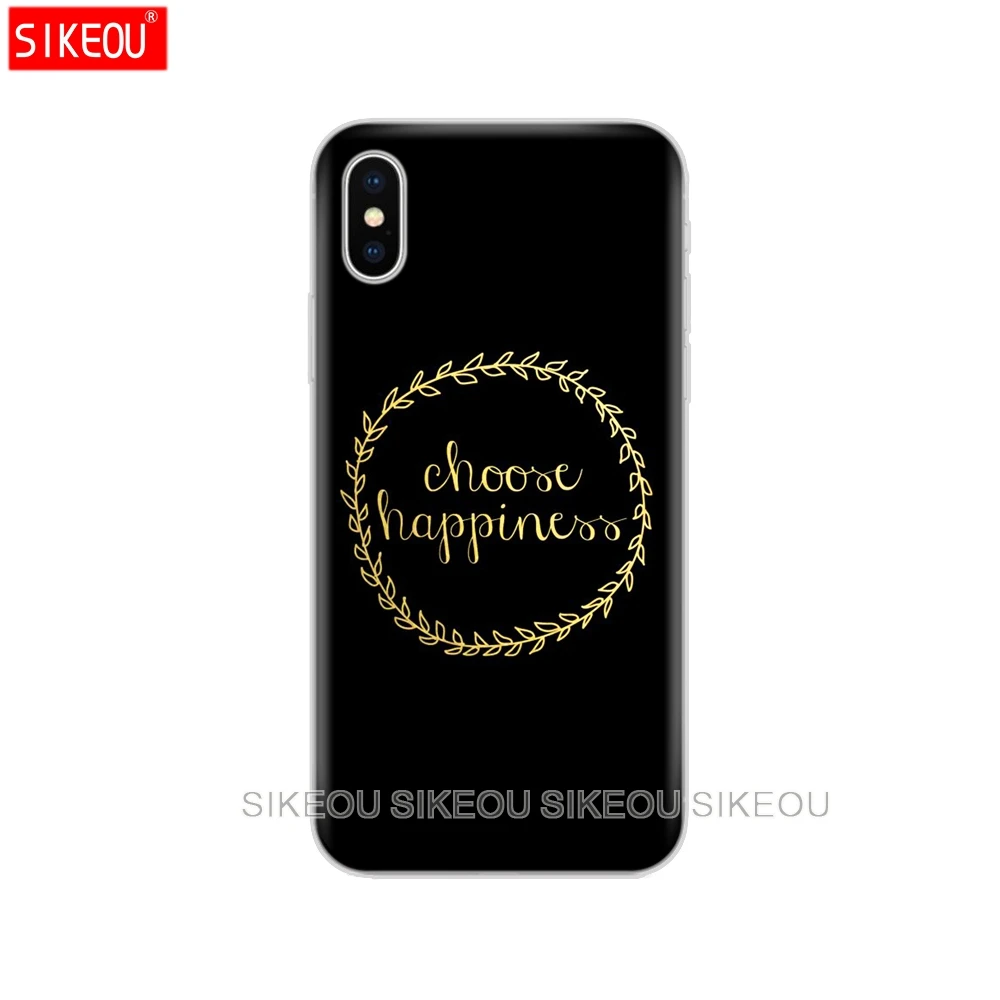 Силиконовый чехол для телефона Iphone 6X8 7 6s 5 5s SE Plus 10 XR XS Max с надписью Think Be Happy