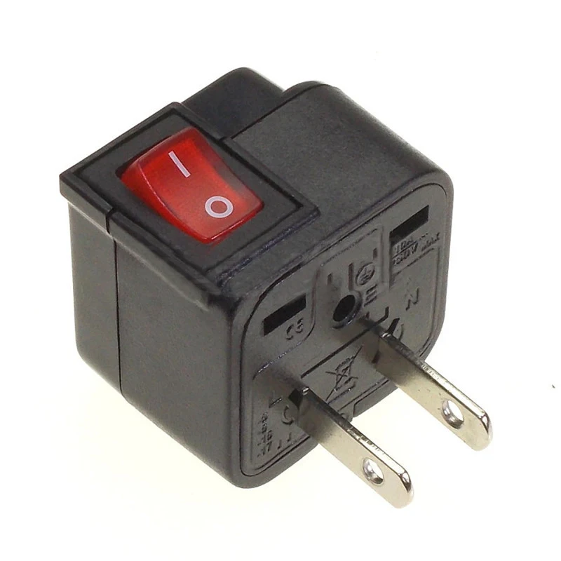 EU US UK AU Universal Power Plug Converter Travel Adapter With LED Main Switch Convert World Black | Электроника
