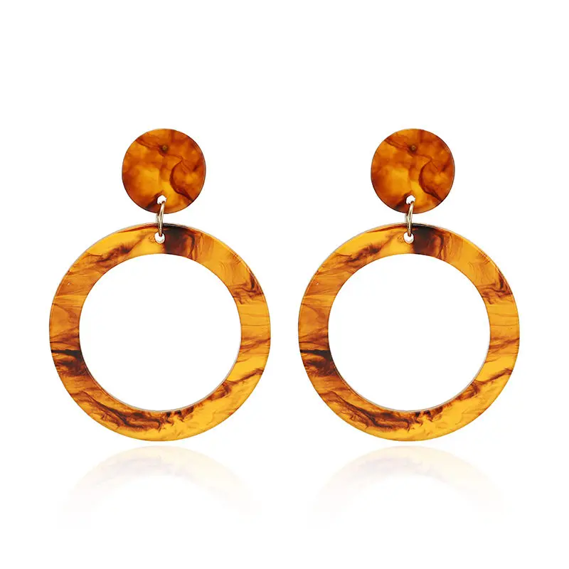 B Simple Design Geometric Earrings Square Rectangle Acetic Acid Resin Acrylic Earrings For Women Korean Style Fashion Pendientes - Окраска металла: B