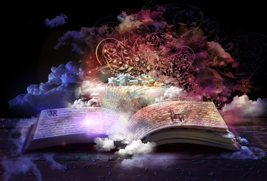 

Laeacco Magical Book Wooden Board Fairytale Wallpaper Baby Child Portrait Photo Backgrounds Photographic Backdrops Photo Studio