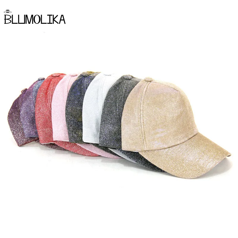 Модная весенняя шляпа для мужчин и женщин 6 панельные бейсбольные кепки регулируемые шляпы с пайетками
