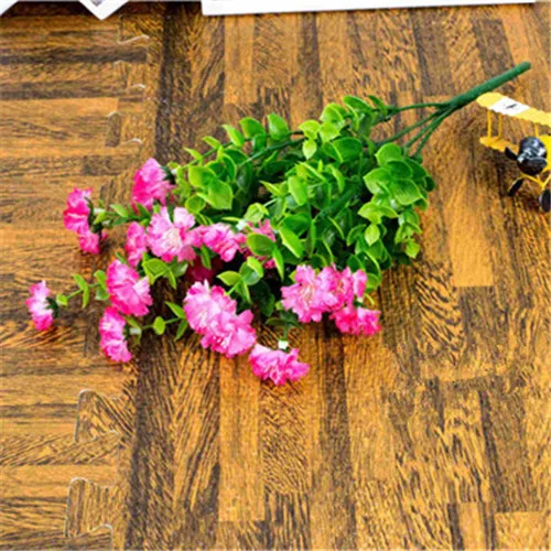 Бабочка Хризантема шелка Цветы Моделирование эвкалипт растения Цветок 6-вилка