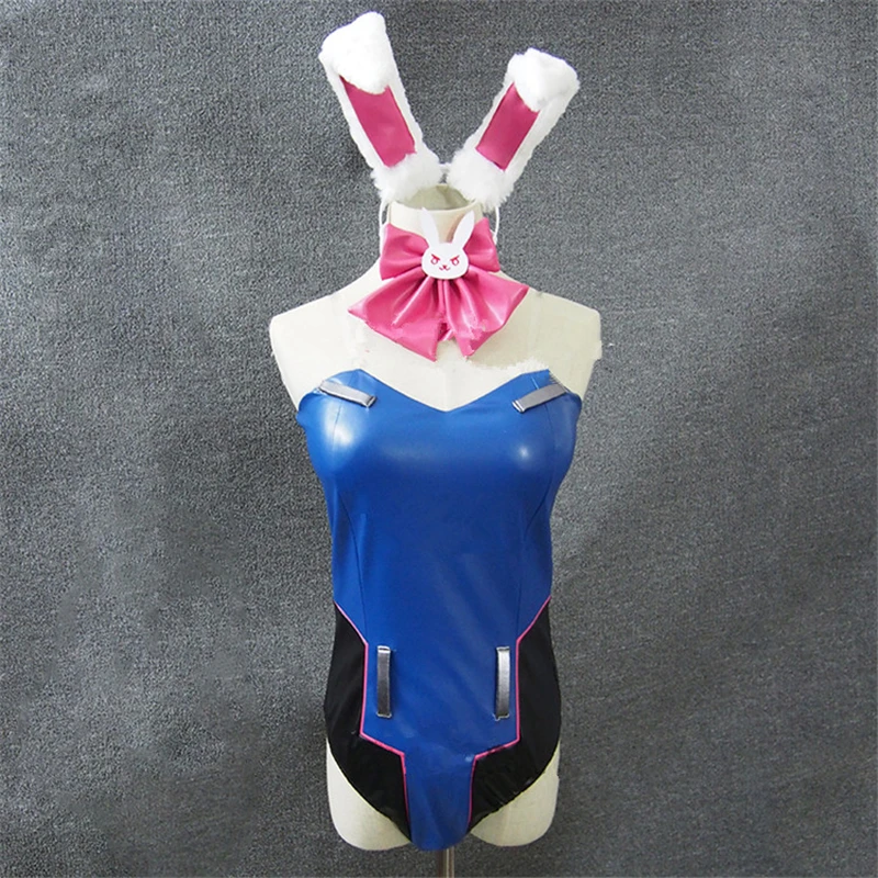 OW D. va и Angel Mercy Ladyro Rabbit костюмы косплей костюм комбинезон Хэллоуин костюмы D. va комбинезоны+ уши+ хвост+ чулок