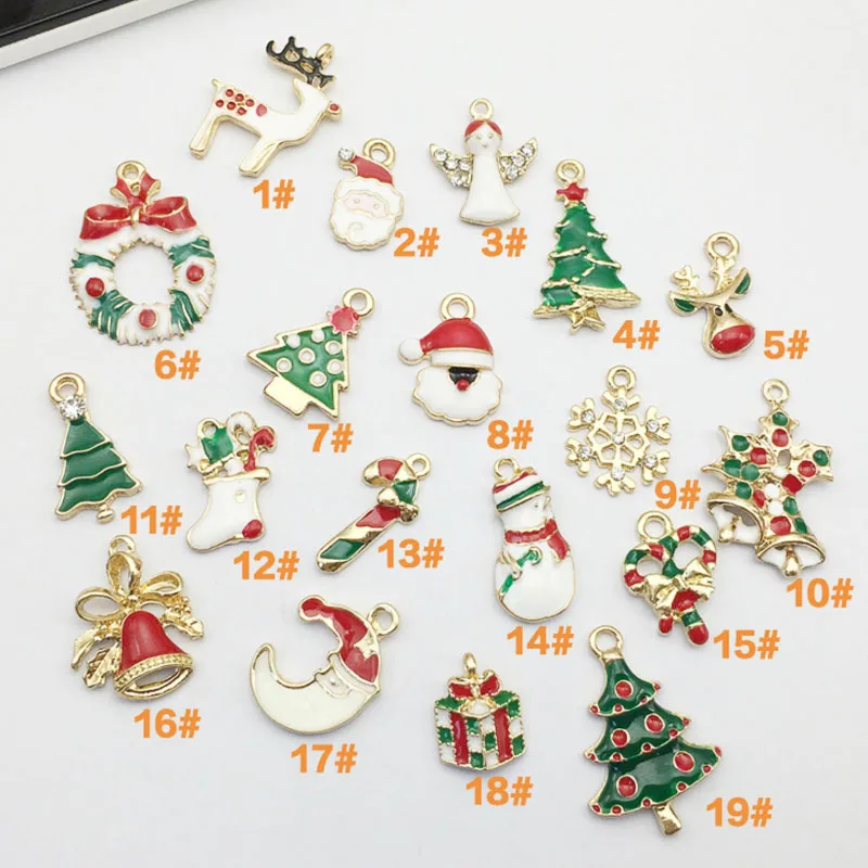 REGELIN, 19 шт./лот, набор для украшения рождественской елки, Маленькая подвеска, Золотой шарм, ободок, установка кабошона, УФ-амулеты из смолы