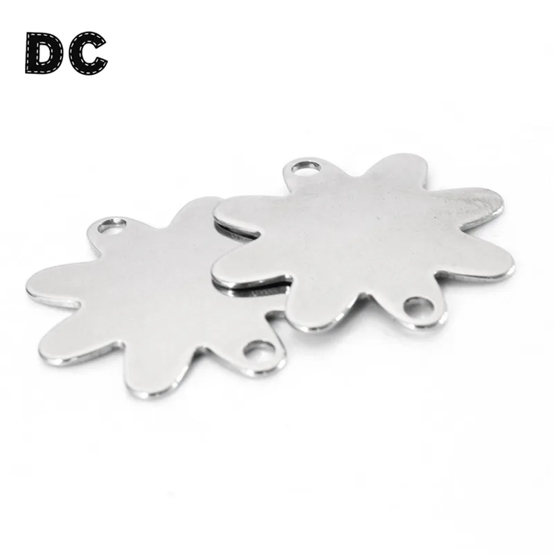 DC 10 шт./лот 30 мм Серебряный тон из нержавеющей стали металлический цветок