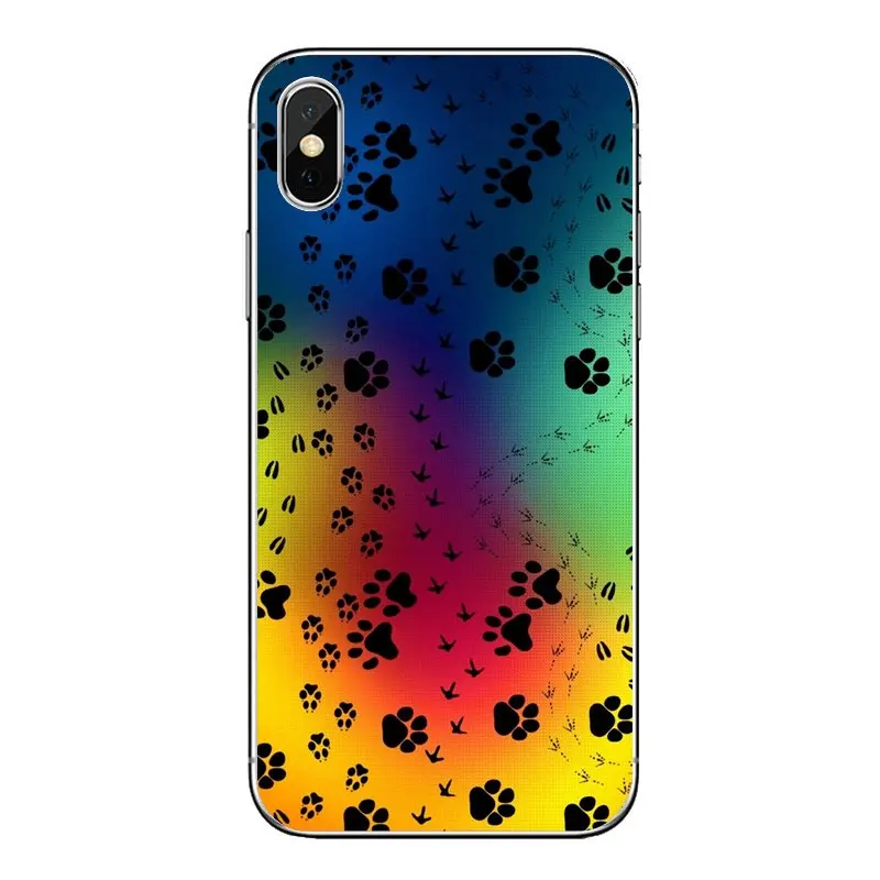 Silicone Bag Case For Samsung Galaxy Note 8 9 S9 S10 A8 A9 Star Lite Plus A6S A9S Rainbow dog footprint Paw Claw Cartoon pattern |