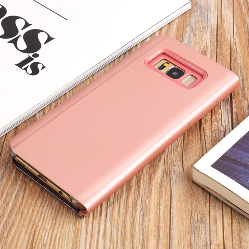 Зеркальный флип чехол для телефона Samsung Galaxy Note 9 8 S9 S8 A8 Plus 2018 S6 S7 Edge A3 A5 A7 J3 J5 J7 Neo Nxt Max