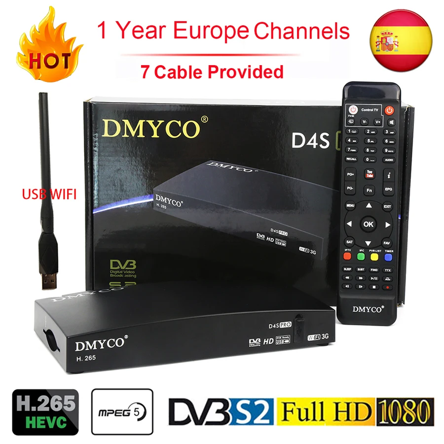 Оригинальный спутниковый приемник Испания Португалия H.265/HEVC DVB S2 ТВ LNB тюнер HD 1080P