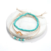 2019 bohemian beach rainbow leaves woven rope bracelet young fashion gift for women men bracelets couple jewellery