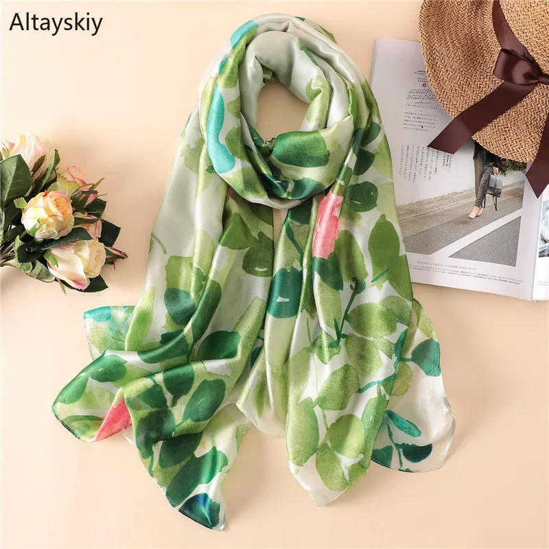 

Scarves Women Sun Protection Silk All-match High Quality 2020 Womens Scarf Thin Printing Fashion Long Shawl Korean Style Outdoor