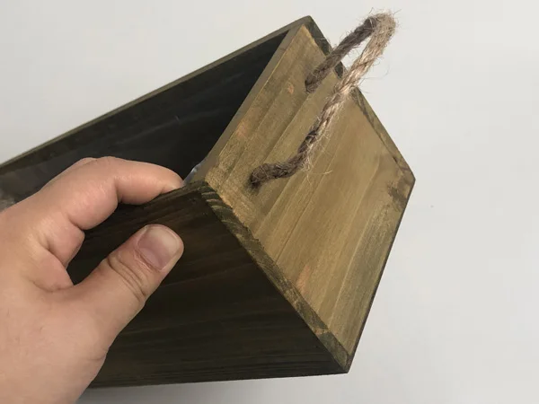 4 шт./лот D30xW12xH10CM в деревянной коробке длинные деревянные цветочные горшки ремесленный декоративный чехол кашпо для суккулентов с ручкой из веревки SF-05223