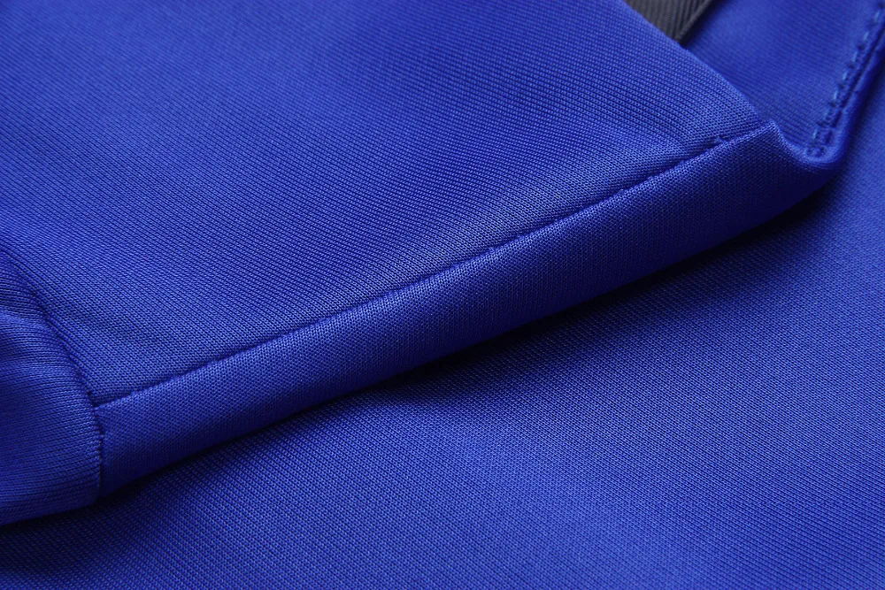 Женское облегающее платье Русалка Oxiuly синее с воланом и оборками спереди на