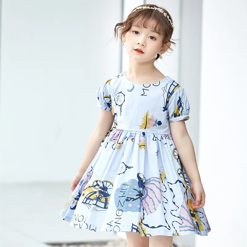 Children's Wear Girl Dress Summer Kids Princess Big Little Korean Edition girls party dress Floral little clothing | Детская одежда