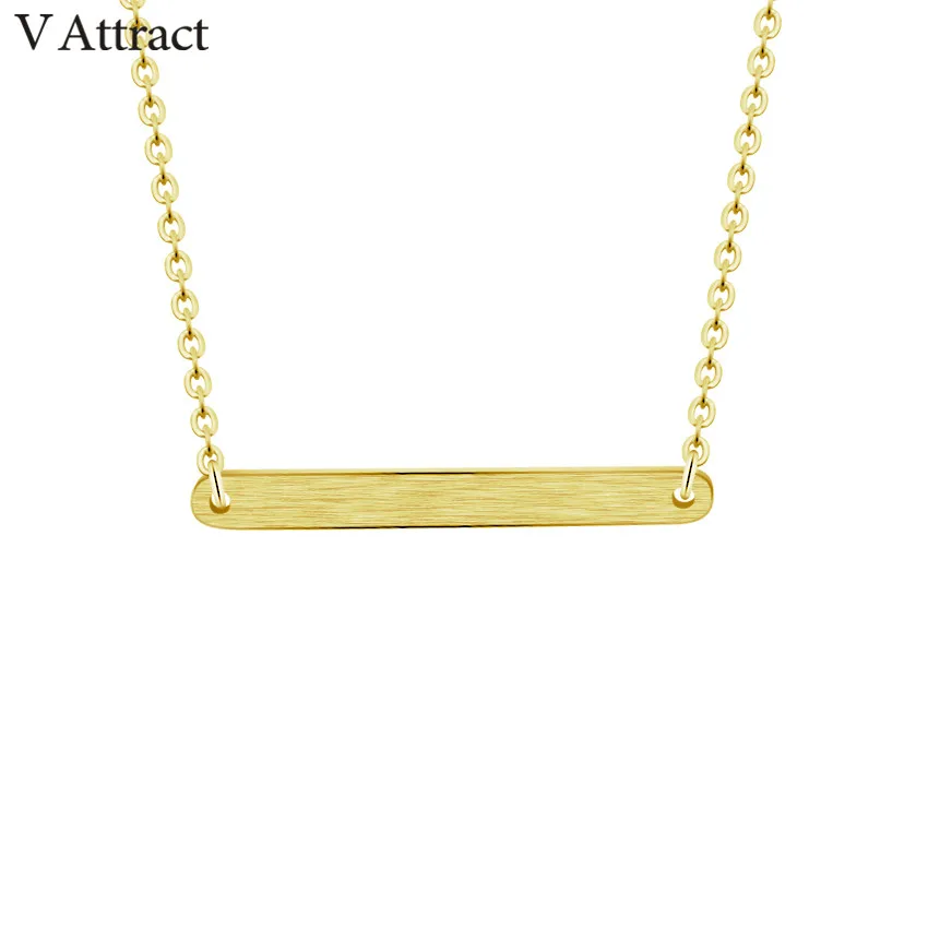 V привлечь Нержавеющая сталь простой бар длинные Ожерелья для мужчин цвета: