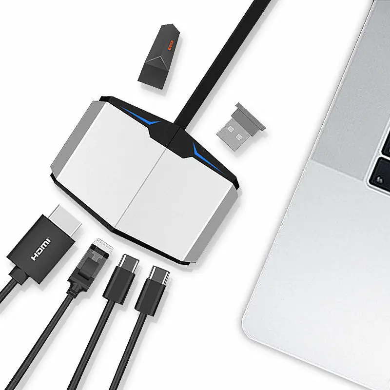 Адаптер AJIUYU для USB 3 1 Type c Thunderbolt 7 в 1|USB-хабы| |
