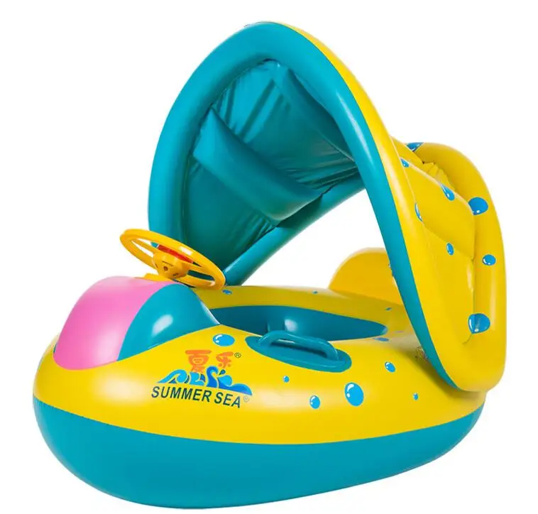 Safety Baby Child Infant Swimming Float Inflatable Adjustable Sunshade Seat Boat Ring Swim Pool inflatable toy | Спорт и развлечения