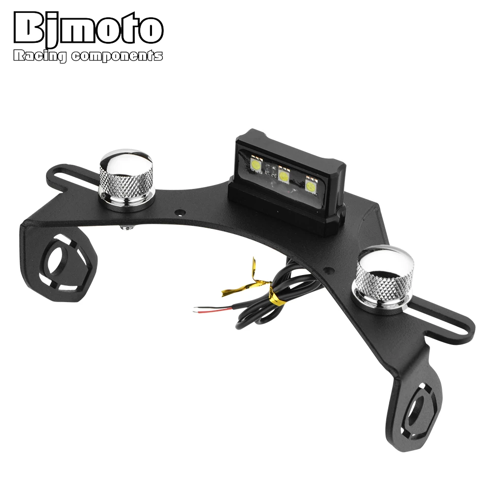 Мотоцикл CNC Регулируемый Кронштейн номерного знака со светодиодной подсветкой