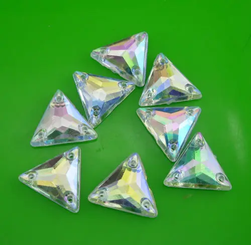 Diy акриловый кристалл треугольник много граненый прозрачный AB Смола ручной