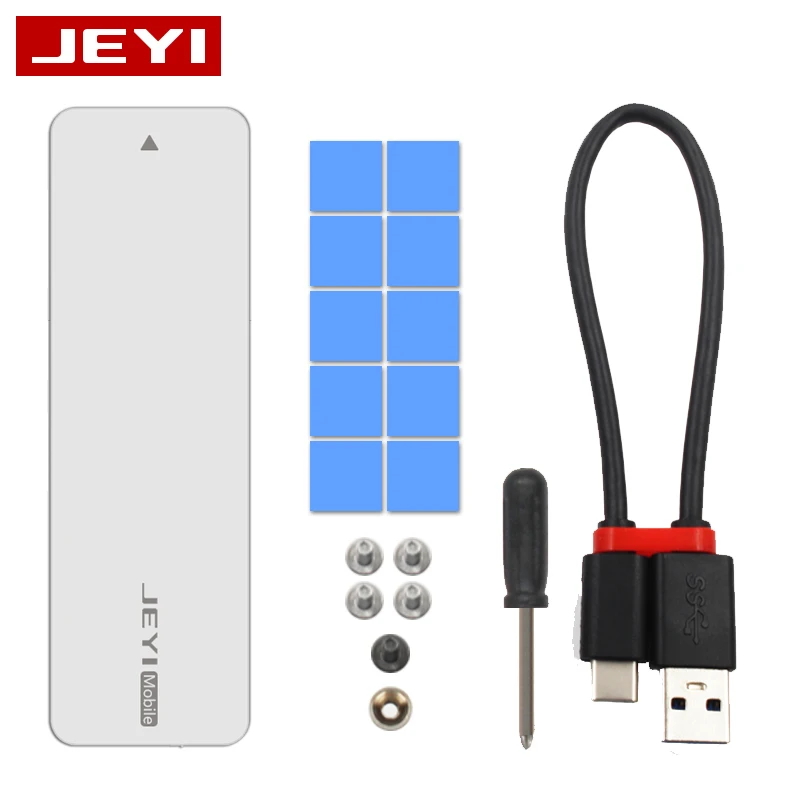 JEYI i9 NVME full aluminium TYPEC3.1 mobile hdd box optibay hdd case TYPE C3.1 JMS583 m. 2 USB3.1 M.2 PCIE SSD U.2 PCI-E TYPEC