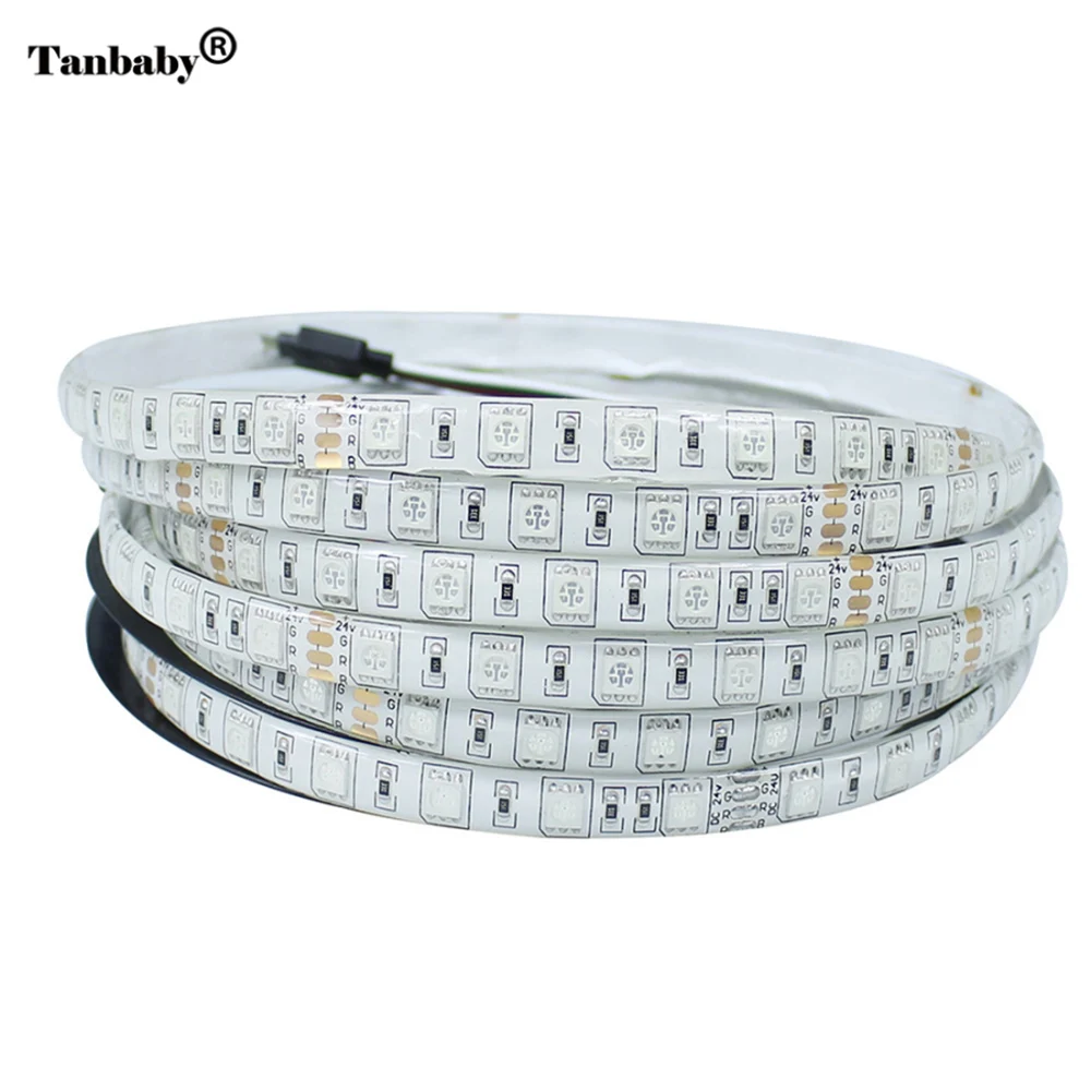 Tanbaby DC24V Водонепроницаемый светодиодный светильник SMD 5050 5 м/рулон 60