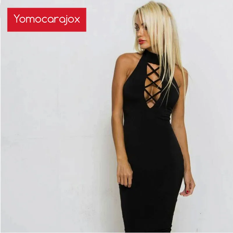Черное вечернее Бандажное Платье макси с глубоким v образным вырезом элегантные