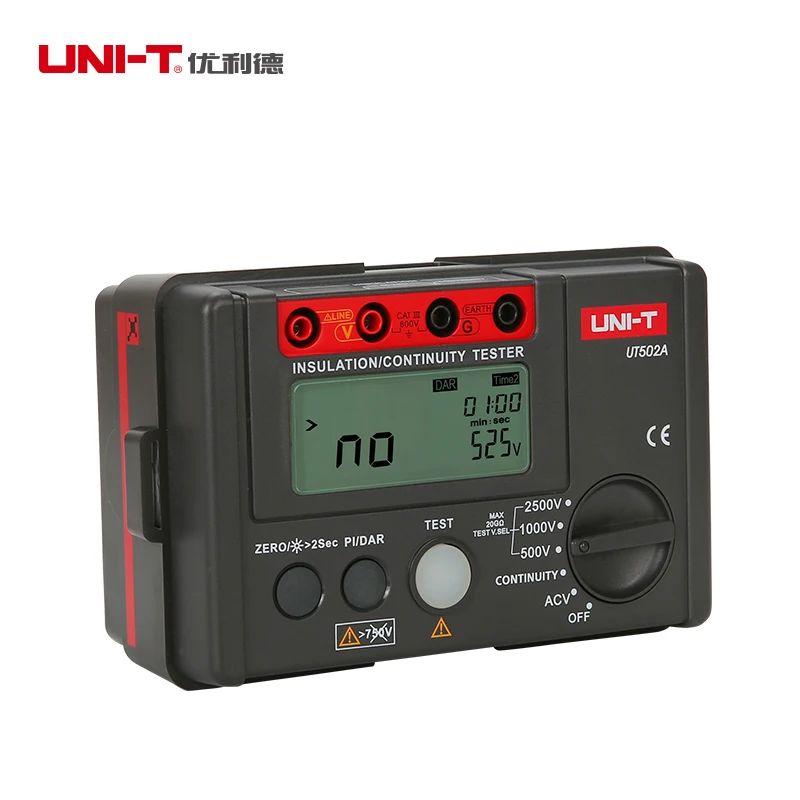 UNI-T UT502A Insulation Resistance Megohmmeter Voltmeter 2500V Test Continuity Tester w/LCD Backlight | Инструменты