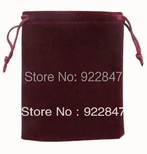 100 шт./лот 7x9 см винно-красные розничная продажа ювелирных изделий бархатные