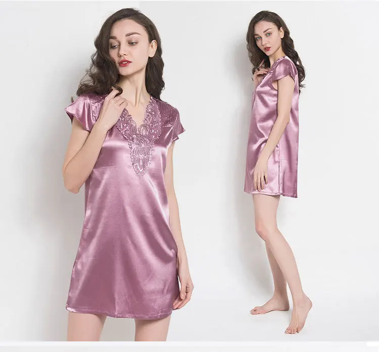 Сексуальное платье с глубоким v образным вырезом летняя Модная шелковая ночная