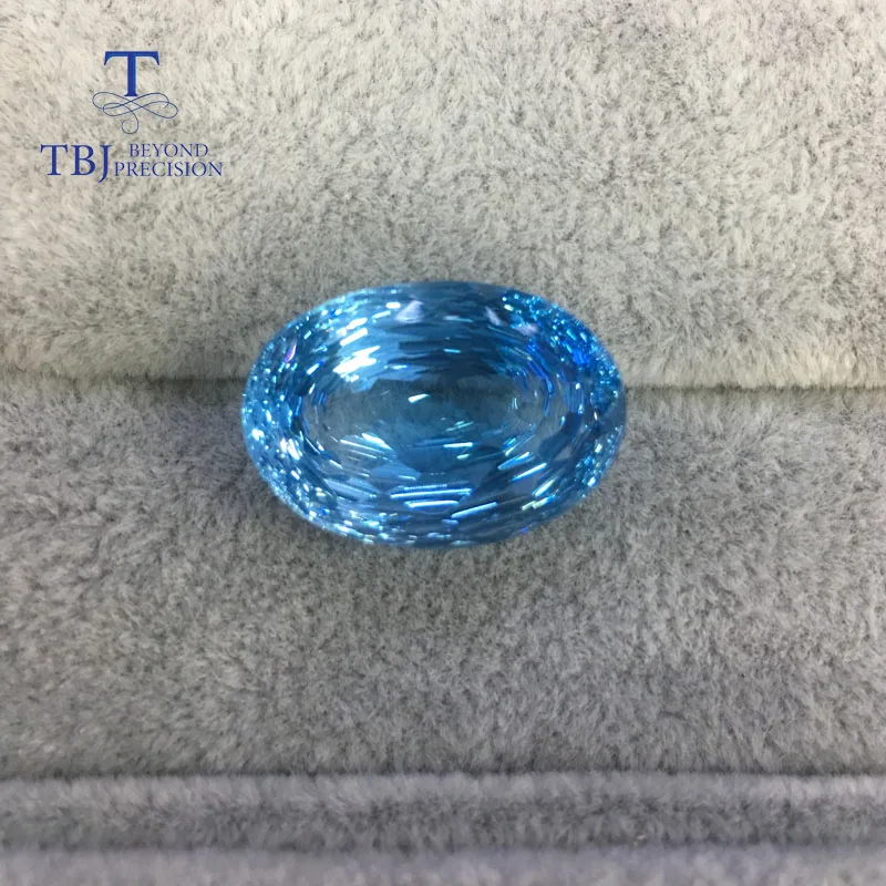 Tbj natural oval cut bird nest shinning cutting approx. 20-25ct natural loose blue topaz gemstone for diy jewelry