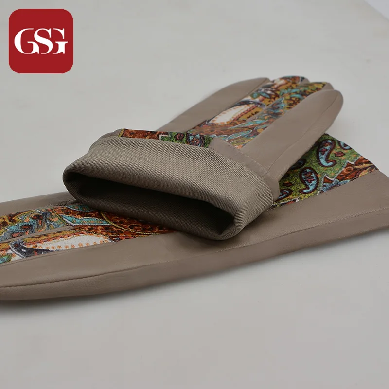 GSG Новые перчатки с сенсорным экраном женские винтажные принтом из натуральной