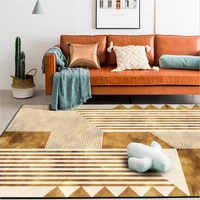 fashion modern golden geometry stitching marble carpet bedroom bedside rug living room non slip door mat plush mat custom made