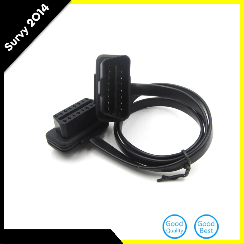 Плоский + тонкий как OBD 2 OBDII OBD2 16Pin штекер гнездо ELM327 диагностический удлинитель
