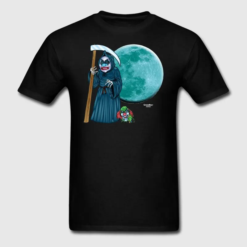 Новый стиль Для мужчин футболка летние злой клоун Grim Reaper Размеры S 3xl милые Camisetas