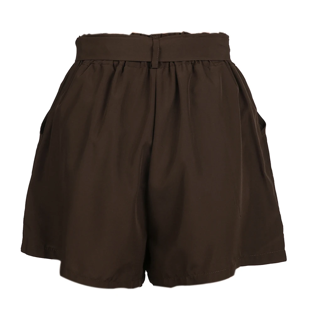 Женские шорты с высокой талией HEFLASHOR летние однотонные трапециевидной формы