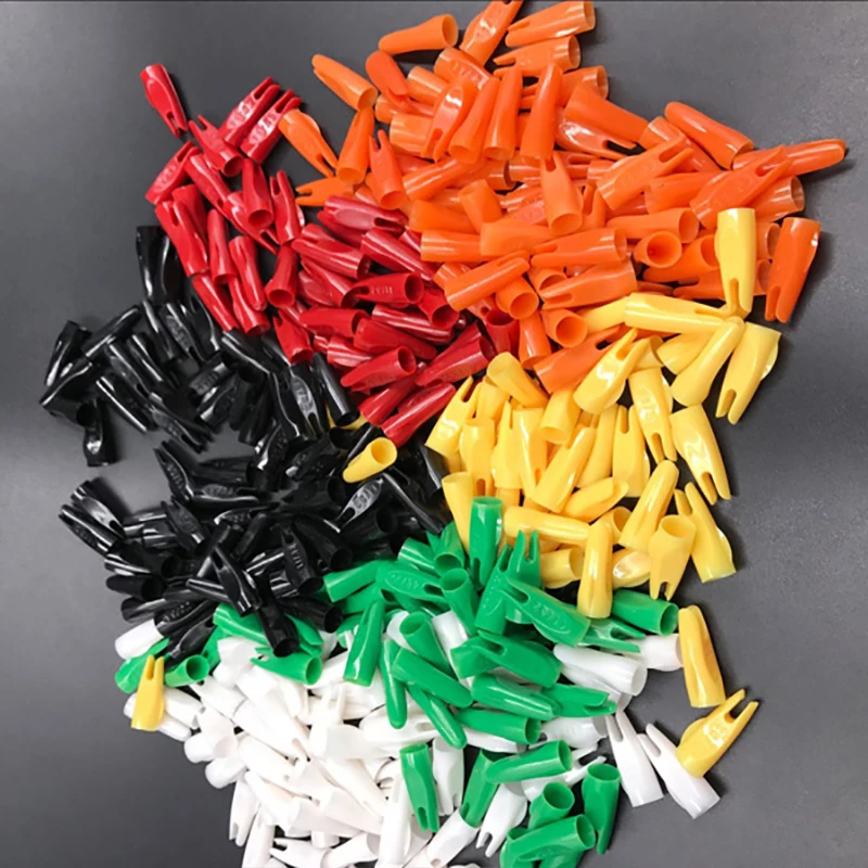 

30PCS 11/32 Arrow Nocks 6 Colour Plastic OD 9mm Crossbow Nocks Wooden Shaft Arrows Hunting Archery Accessories