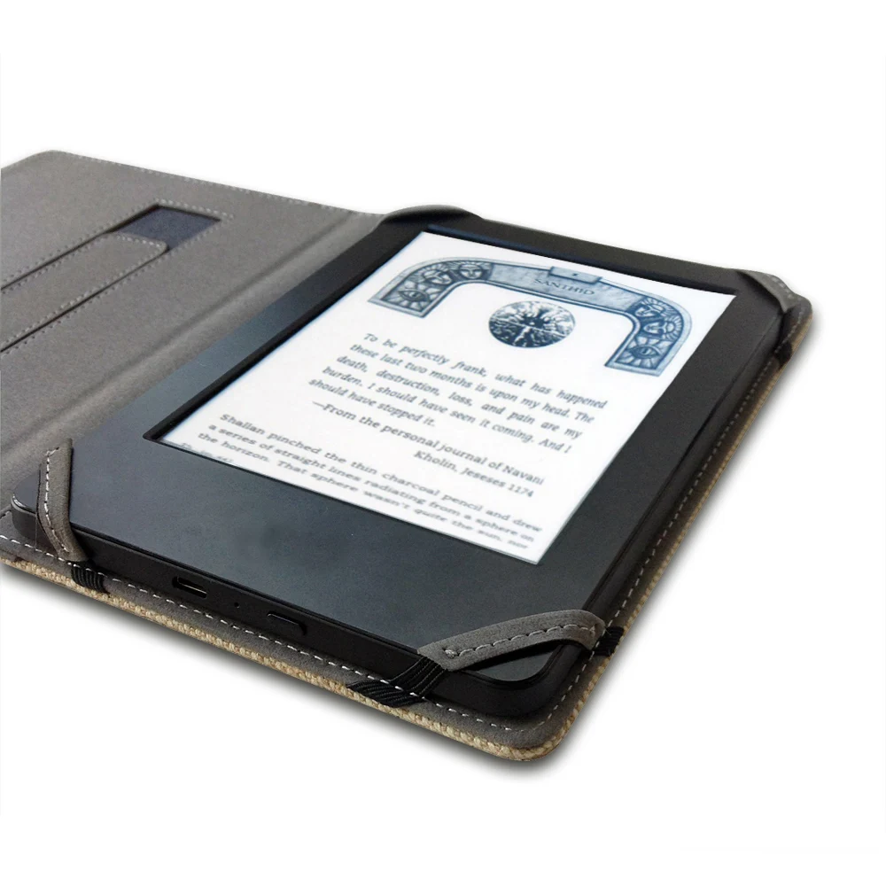 Натуральный лен чехол для Boyue Likebook Plus 7 8 eReader Универсальный пеньковый льняной