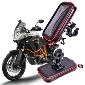 waterproof bag gps motorcycle phone holder bicycle handlebar support moto bike mount for iphone 13 promax card slots free global shipping