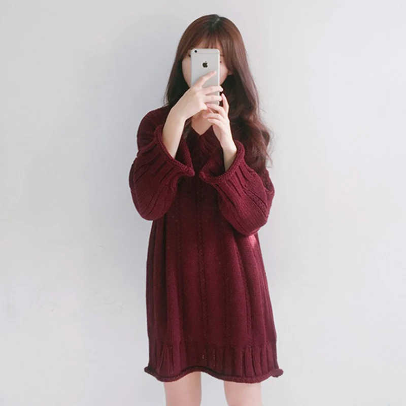 Women Long Sweater Dress Autumn/Winter New Sexy V-neck Loose Tops High Quality Soft Wild Pullover For Sweet Teen Girls 2019 Hot |
